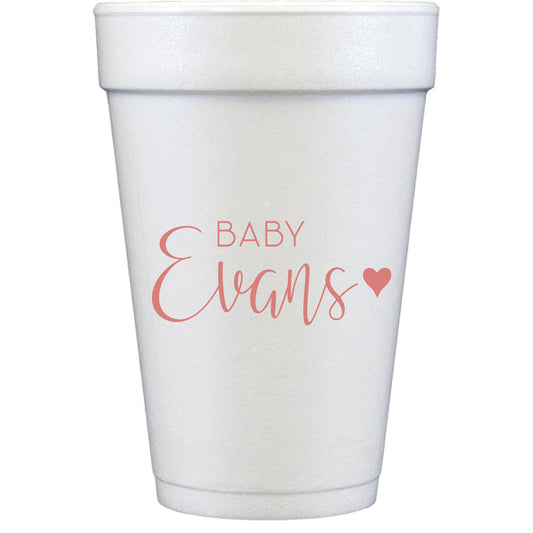 baby heart | styrofoam cups