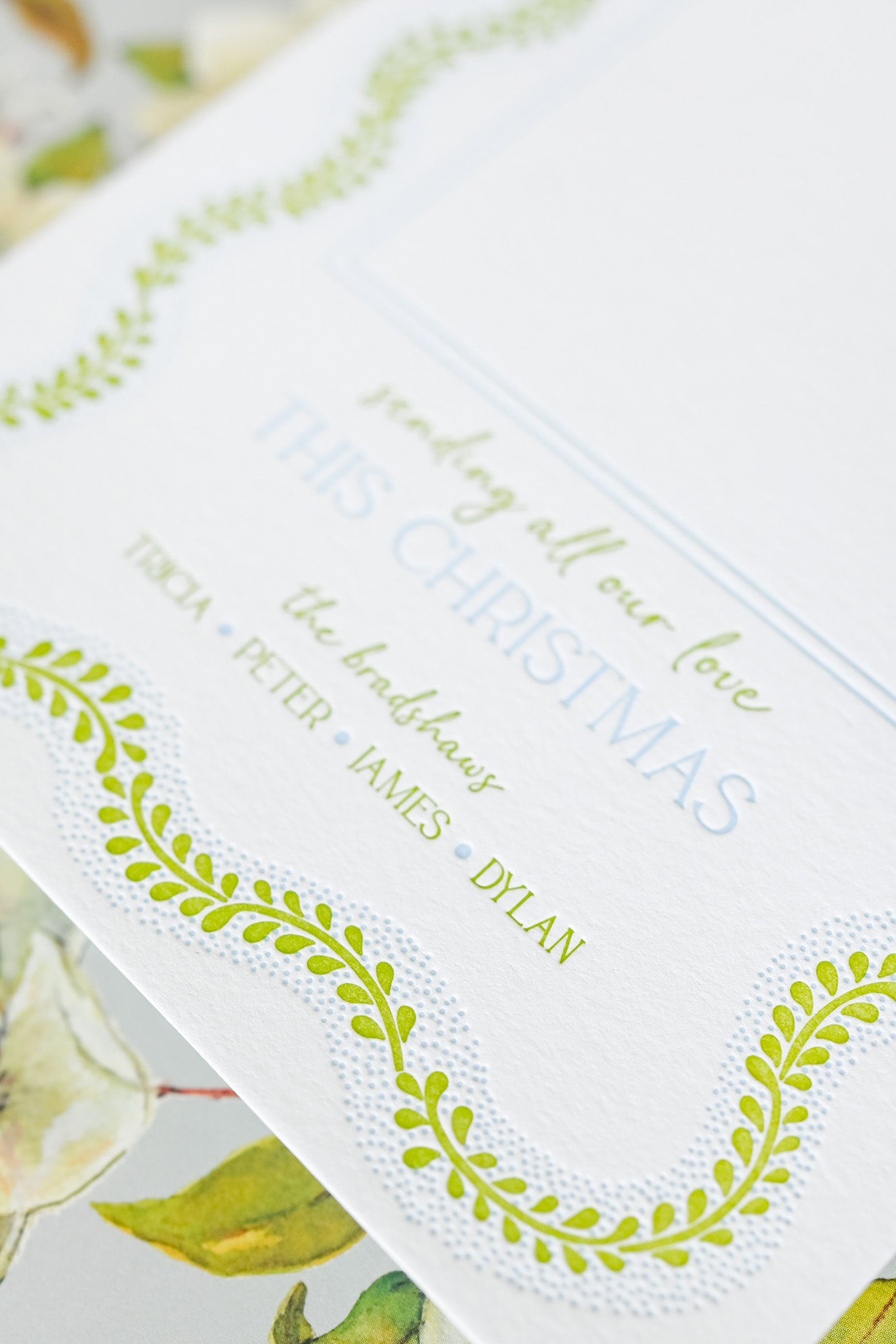 wavy vines | holiday card | letterpress