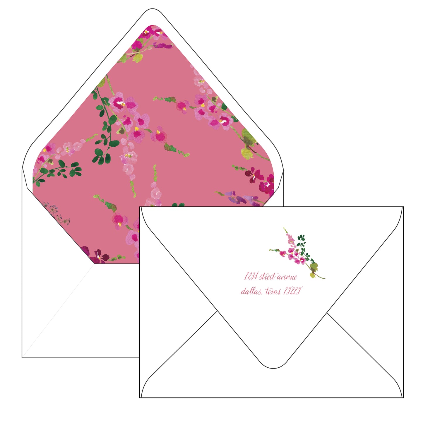 pink and blue bonnets | invitation | pink