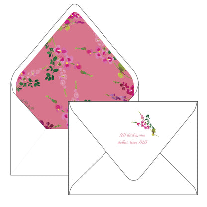 pink and blue bonnets | invitation | pink