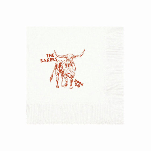 longhorn hook em | 3ply or linen | napkins