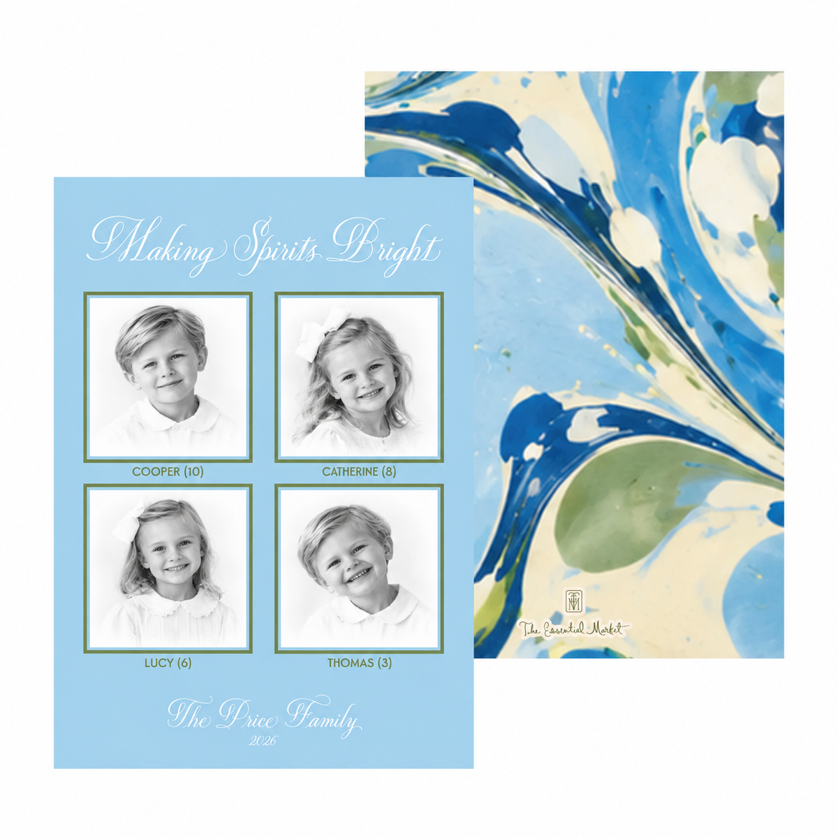 blue marble (4 photos) | holiday card | flat print