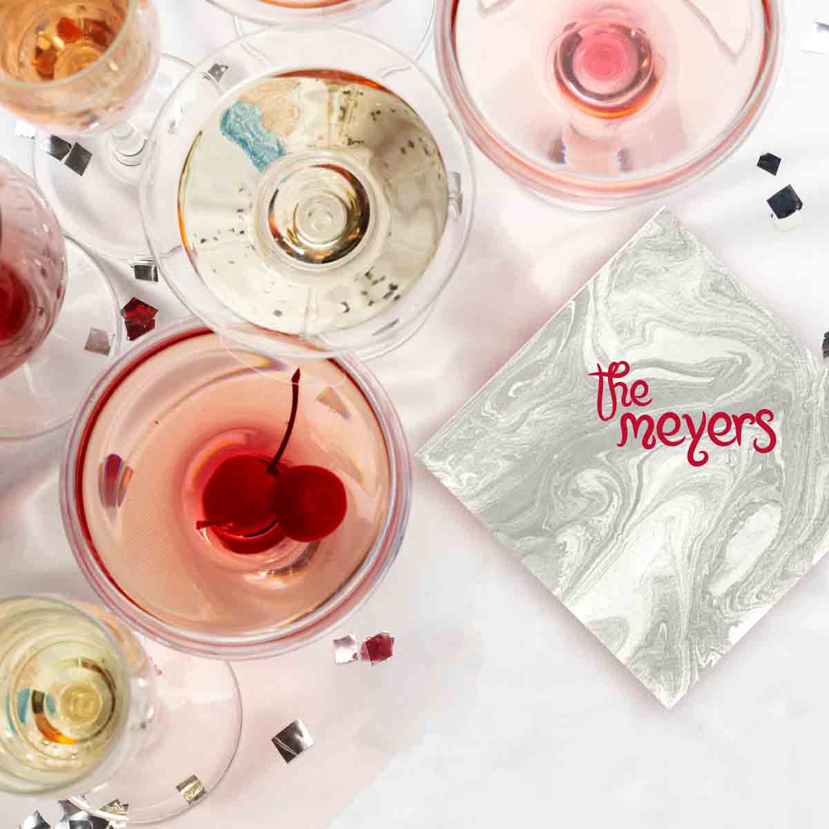 *beverage napkins | marble 3ply, 1-color printing