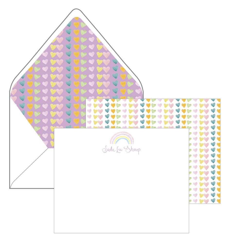 rainbow hearts | stationery gift set