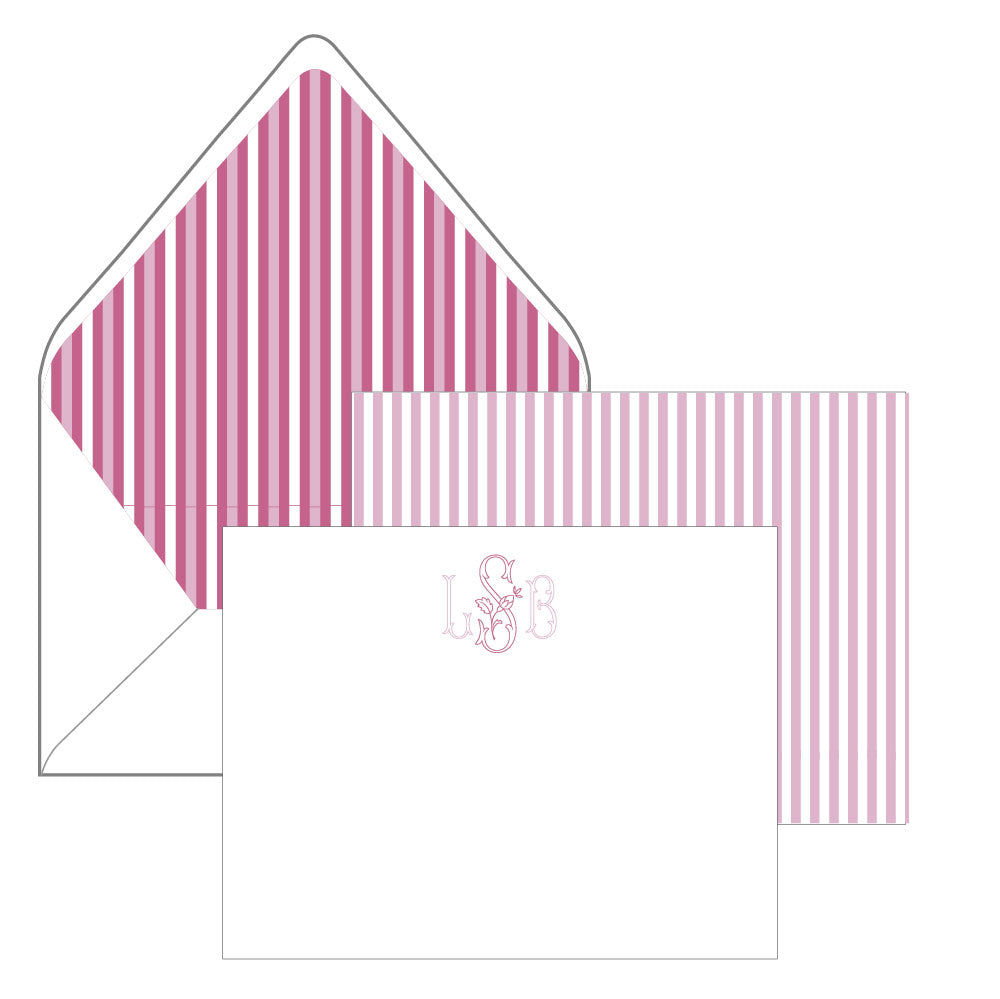 pink floral monogram | stationery gift set