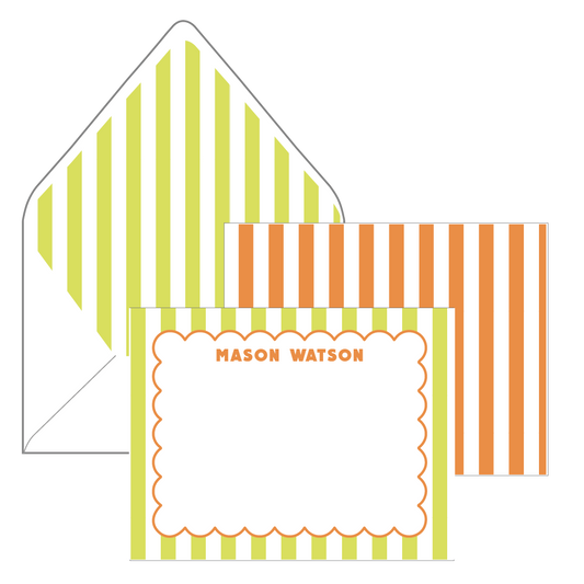 scallops and stripes | stationery gift set