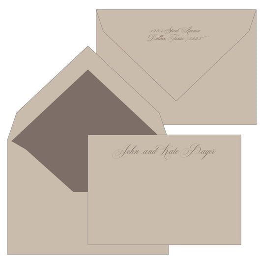 engraved personal  stationery by the essential market