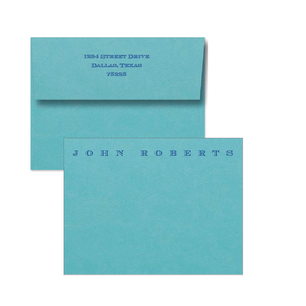 colored stationery cards with foil stamp personalization by the essenetial market