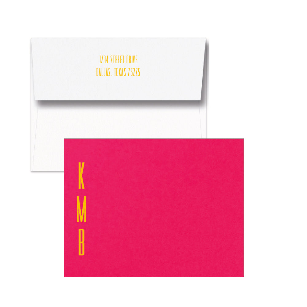 colored stationery cards with foil stamp personalization by the essenetial market