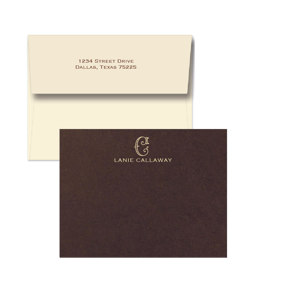 colored stationery cards with foil stamp personalization by the essenetial market