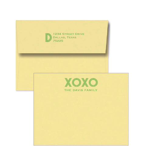 colored stationery cards with foil stamp personalization by the essenetial market