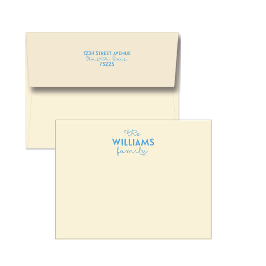 colored stationery cards with foil stamp personalization by the essenetial market