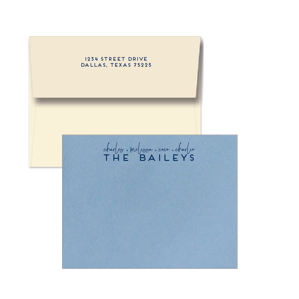 colored stationery cards with foil stamp personalization by the essenetial market