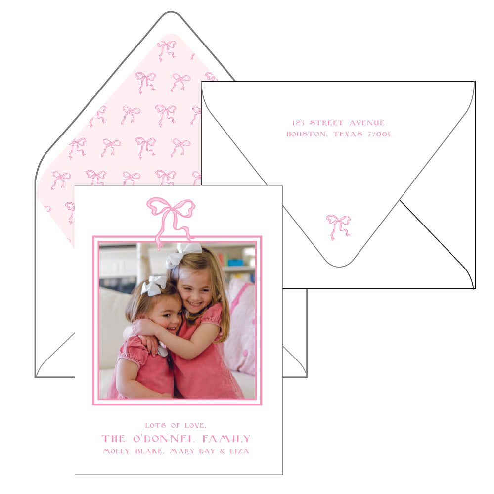 pink bow | valentine's card | digital print