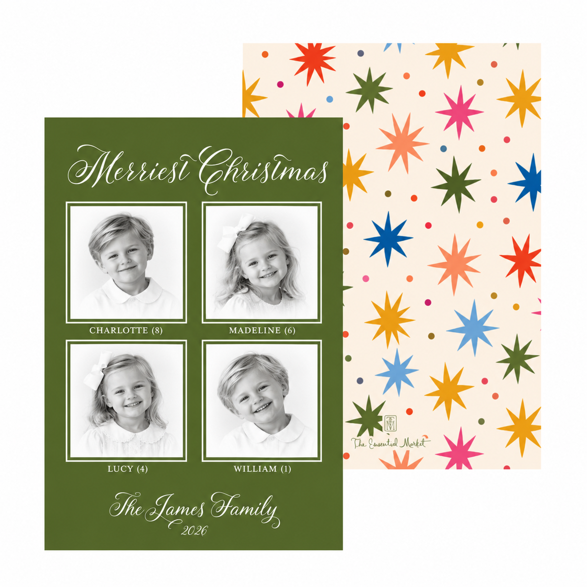 bright stars (4 photos) | holiday card | flat print
