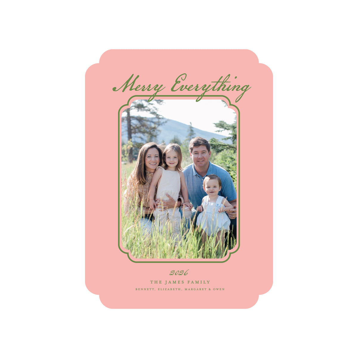 merry everything marble | holiday card | flat print | die-cut shape