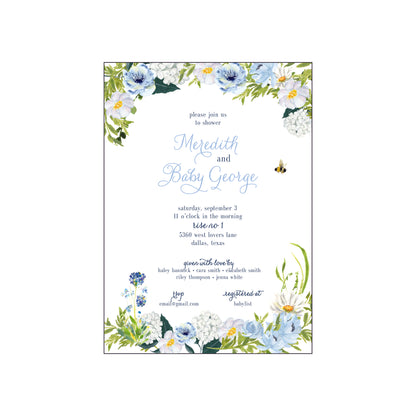 blue florals | invitation