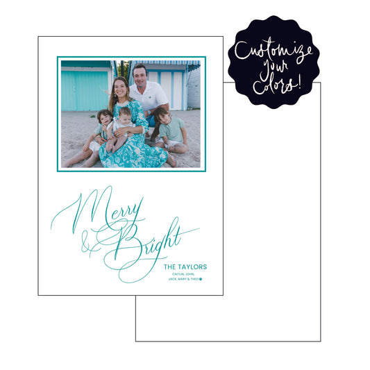 merry and bright script | holiday card | letterpress