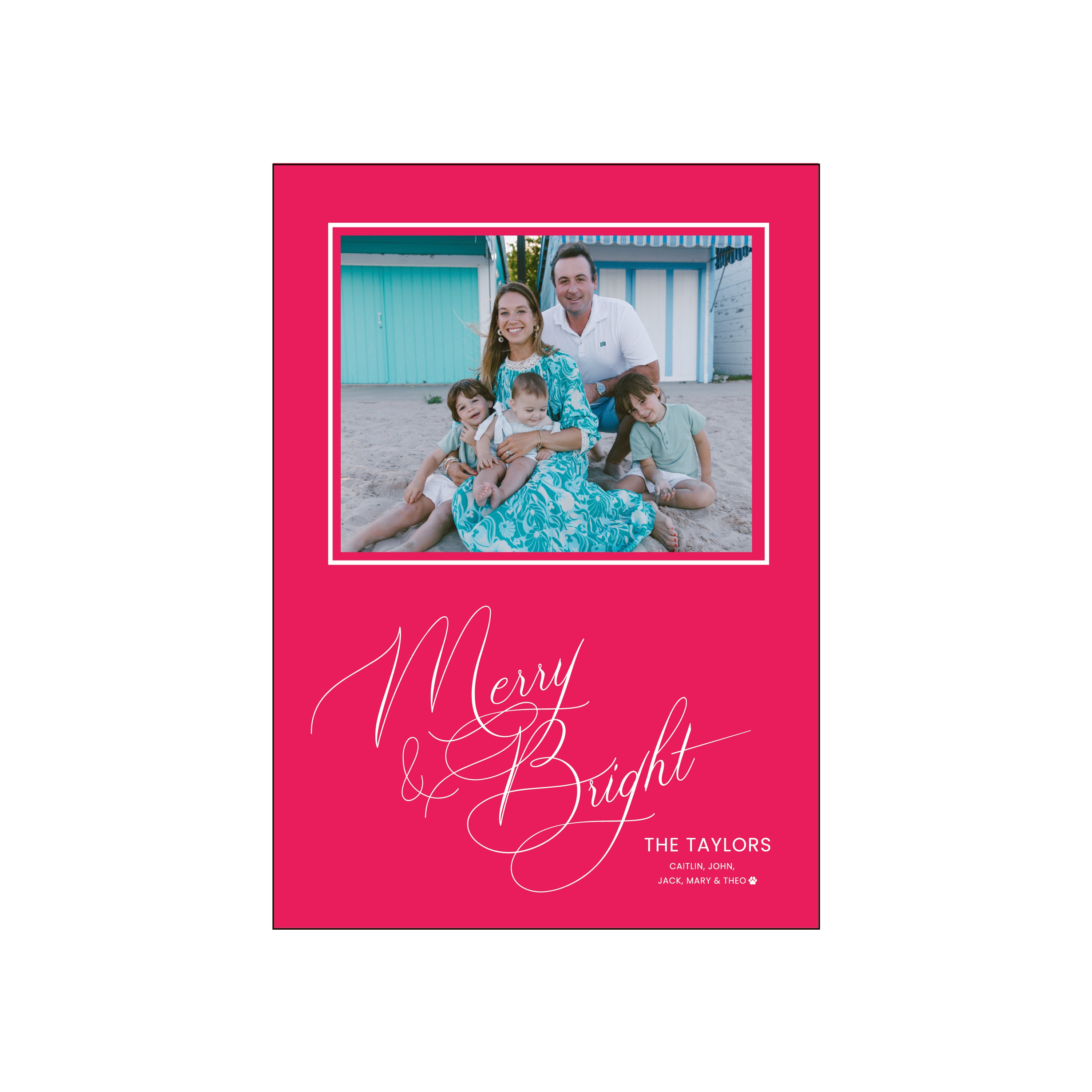 merry and bright script | holiday card | foil-stamped