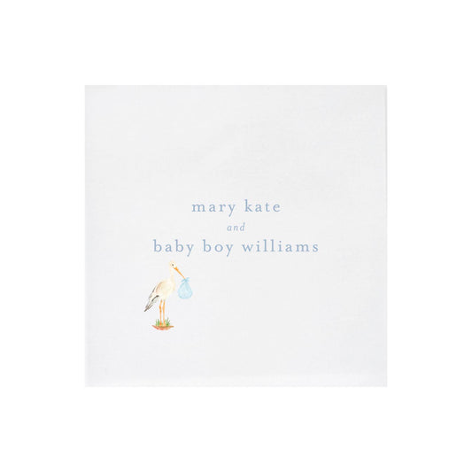 baby boy stork | napkins | 3ply or linen