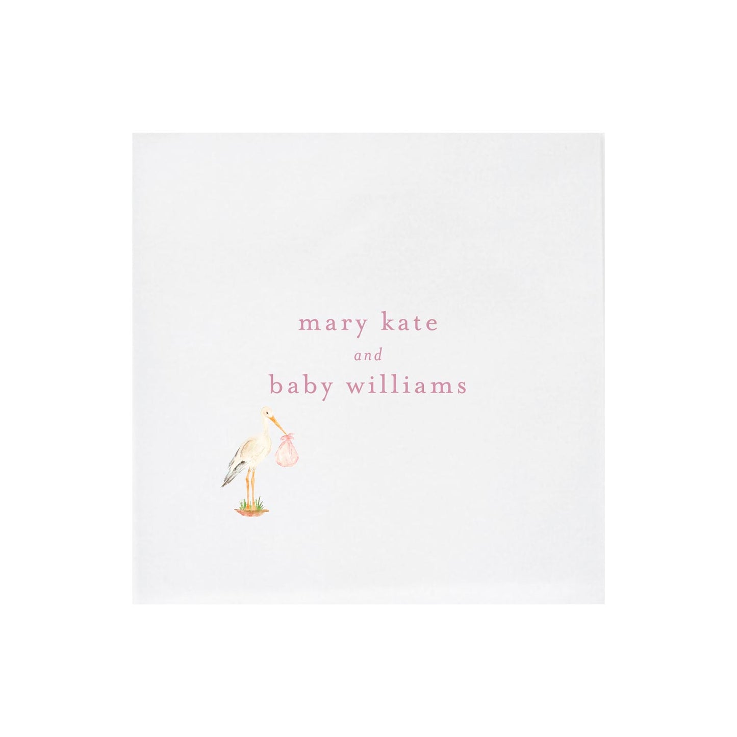baby girl stork | napkins | 3ply or linen