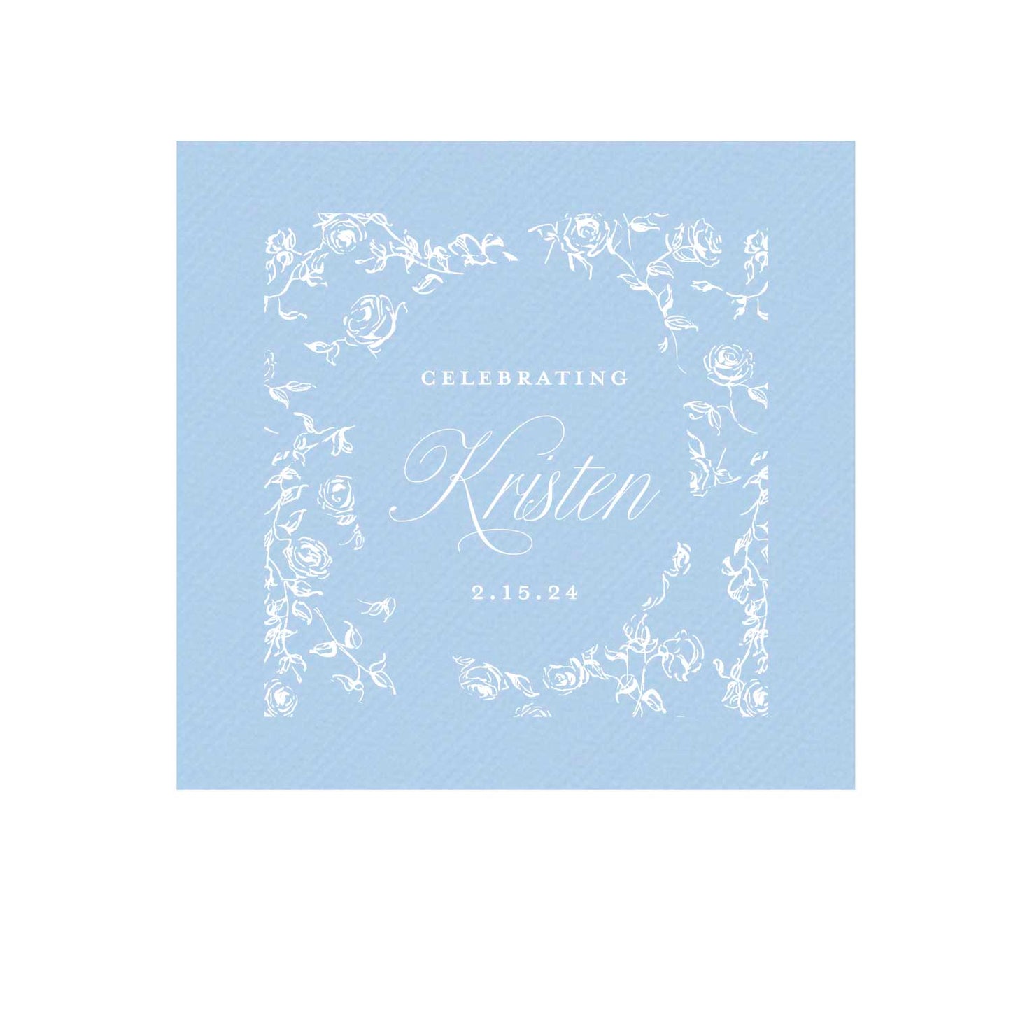 blue and white floral bridal shower | napkins | 3ply or linen