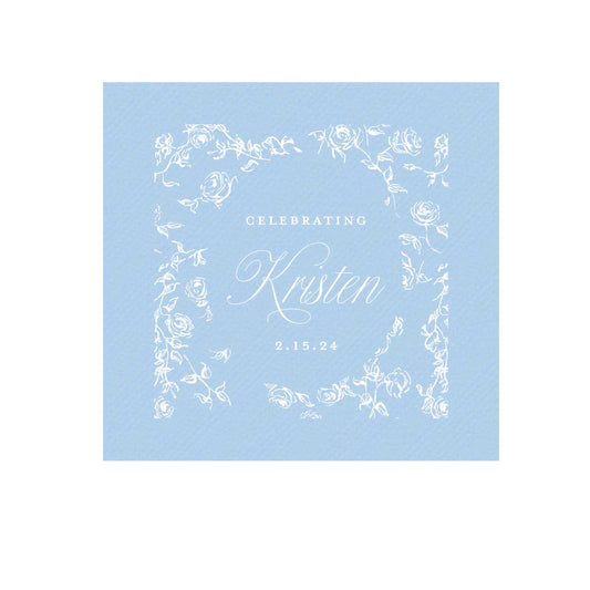 blue and white floral bridal shower | napkins | 3ply or linen