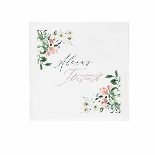 sage and tulip personalized cocktail napkins