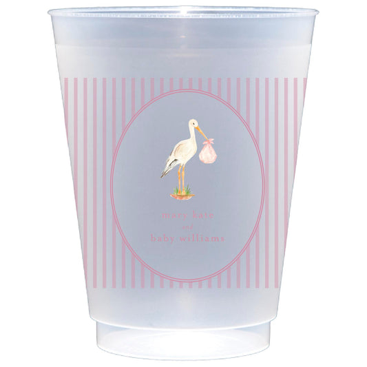 baby girl stork | shatterproof frosted flex | digital (