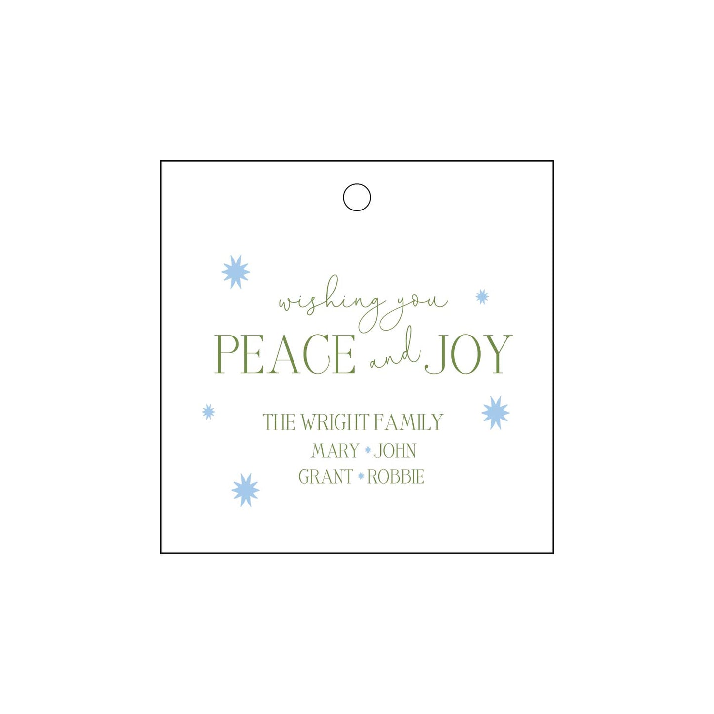 blue and olive starburst | gift tags
