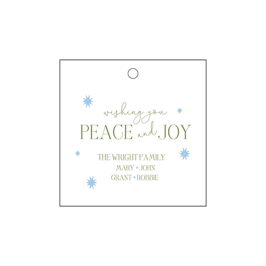 blue and olive starburst | gift tags