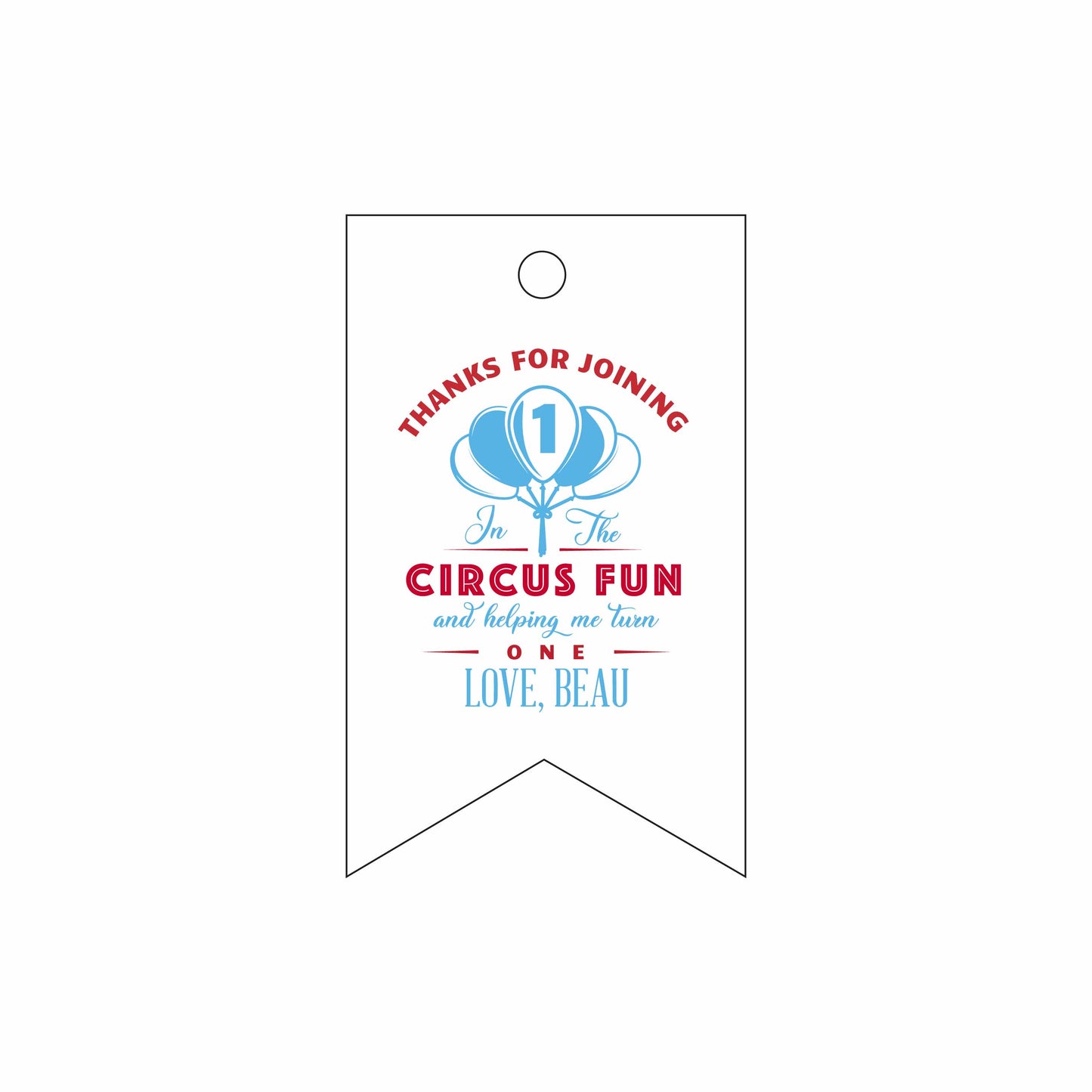 circus personalized gift tags