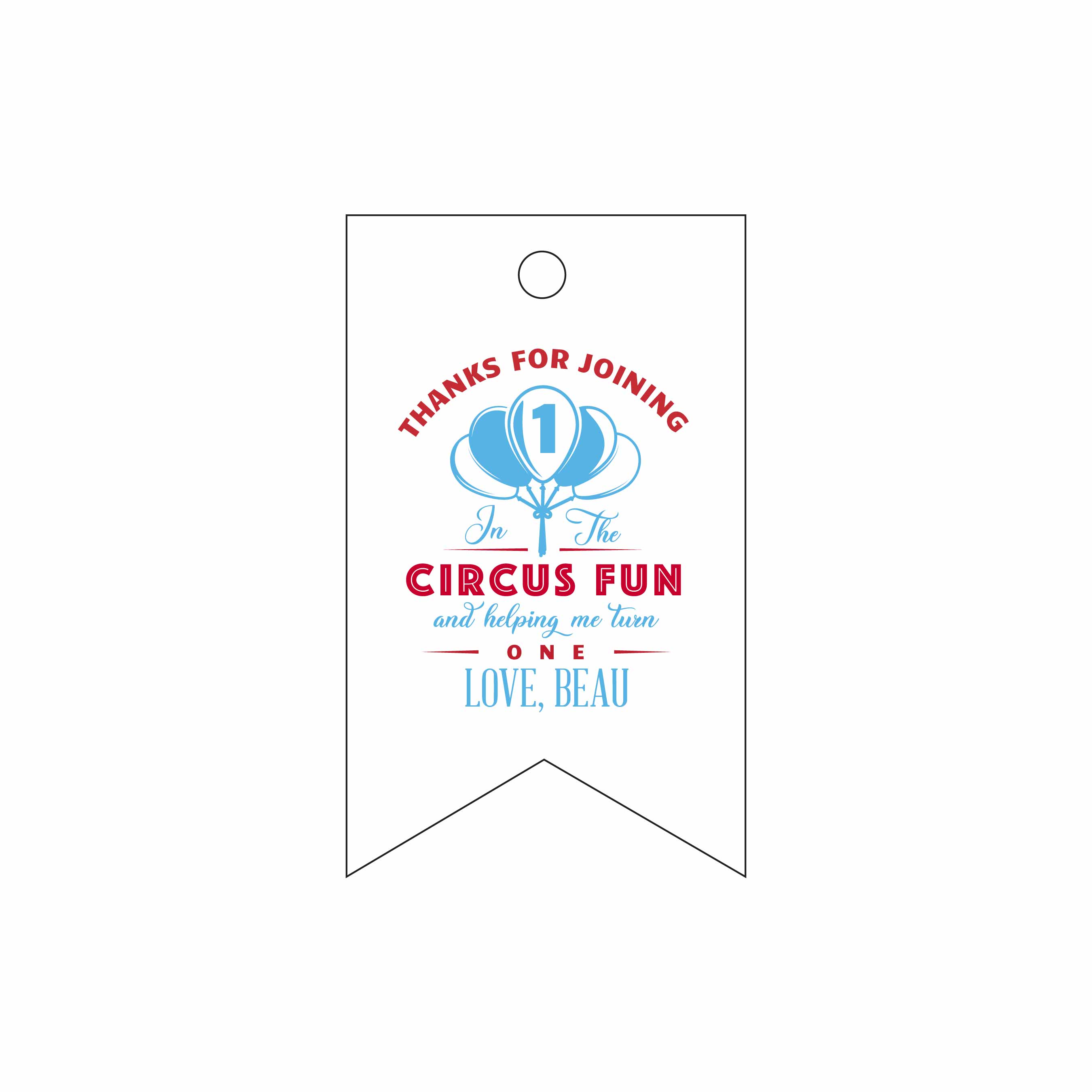 circus personalized gift tags
