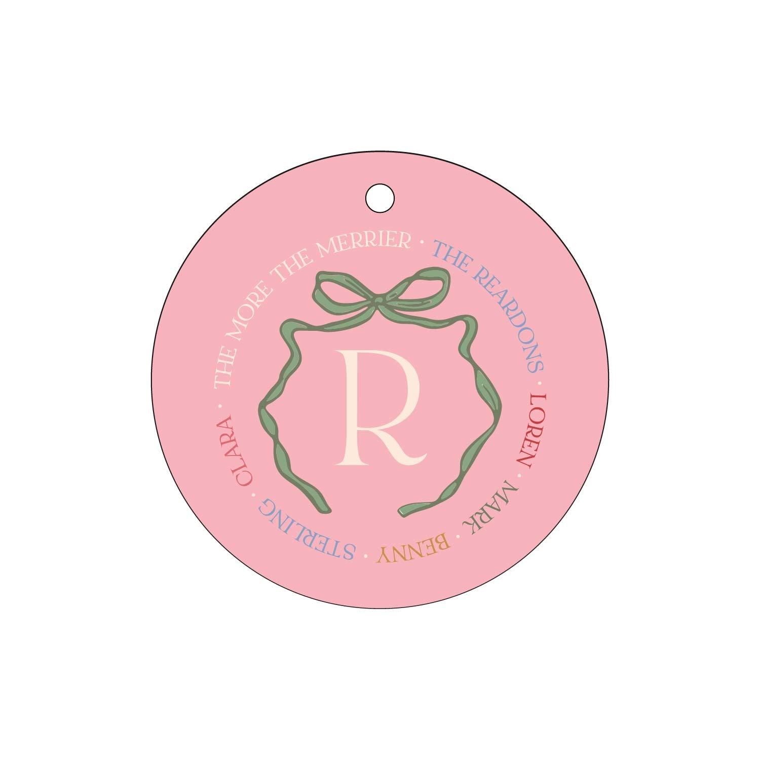 colorful christmas bow | gift tags