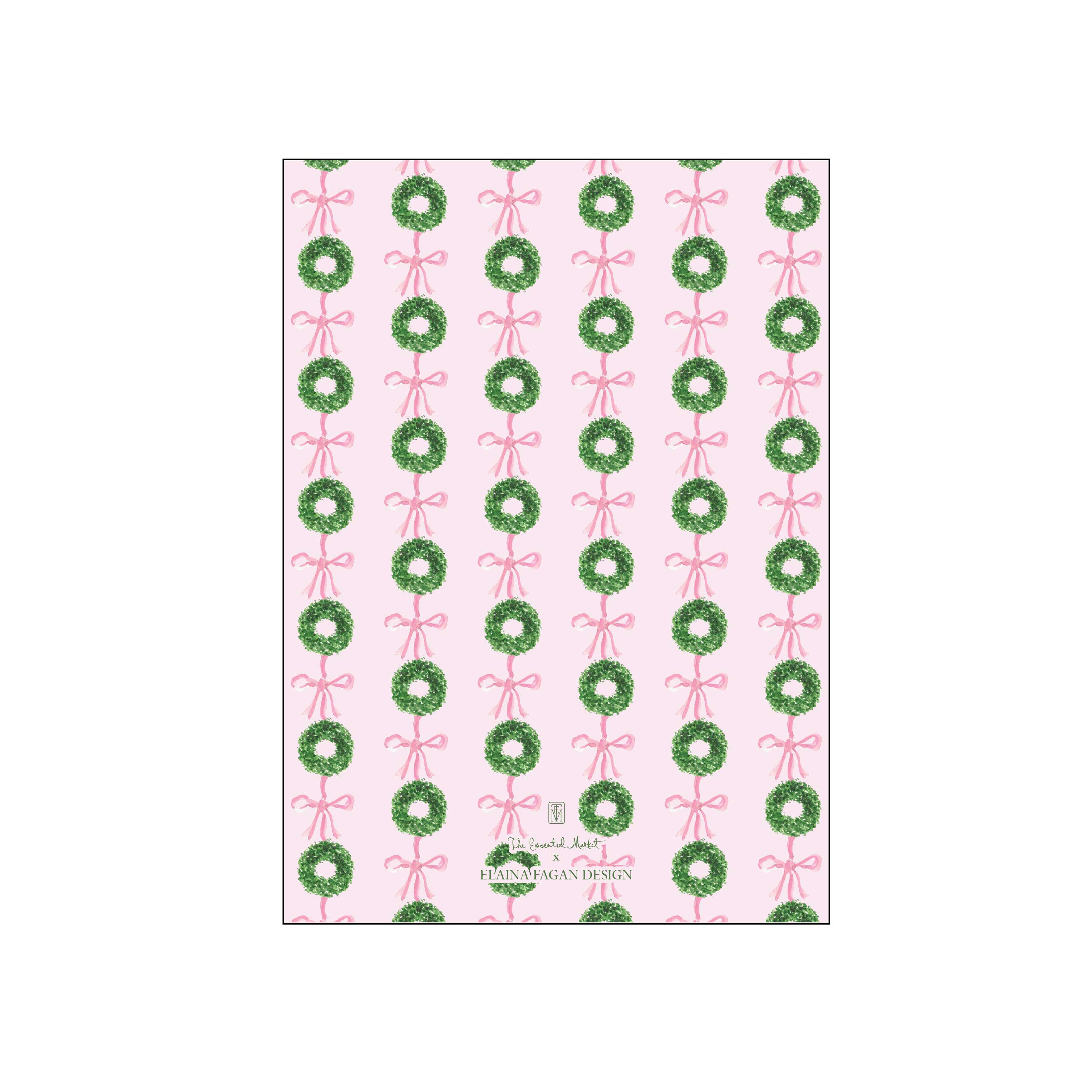 beautiful bow in pink and green | holiday card | elaina fagan design