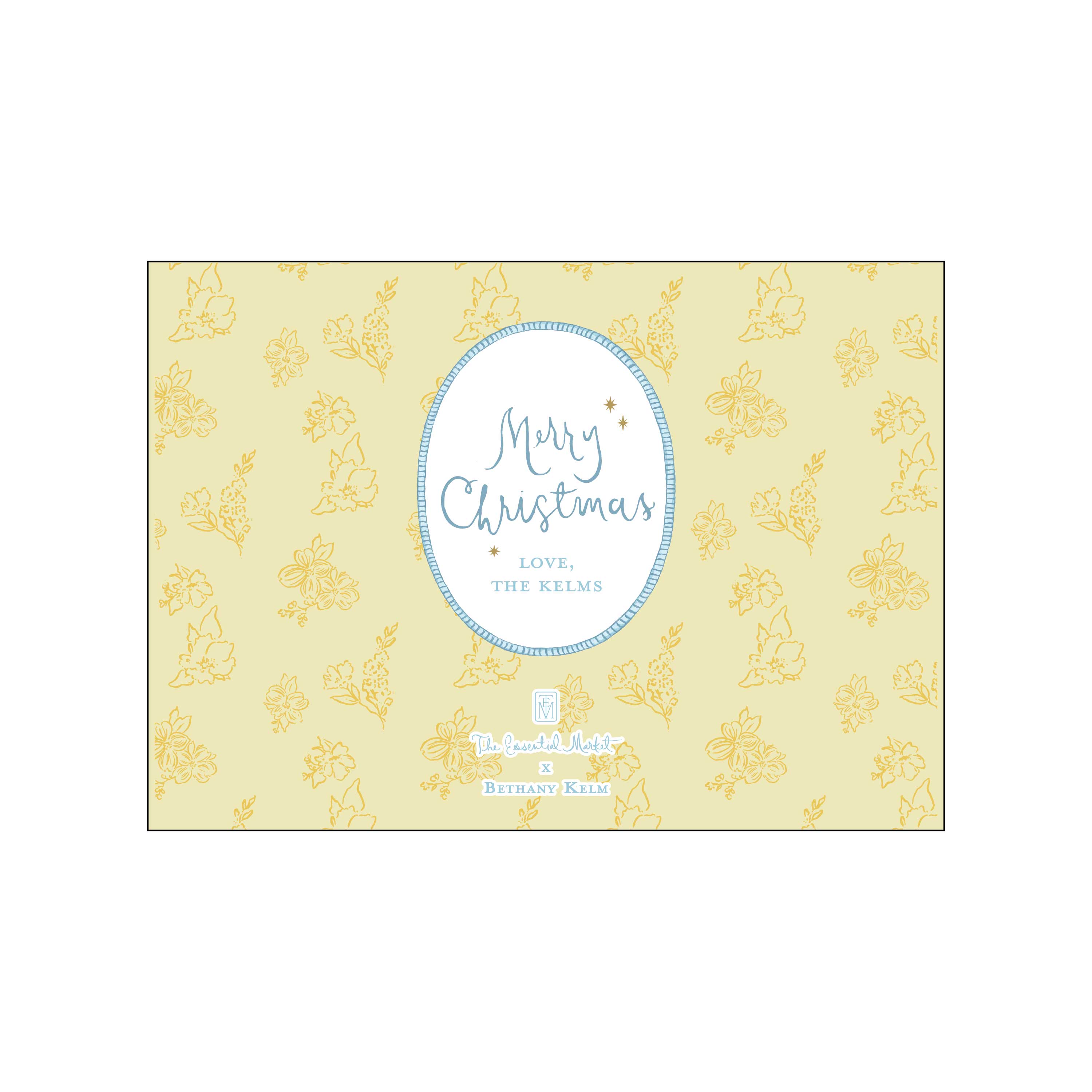 blue and yellow blooms | holiday card | bethany kelm