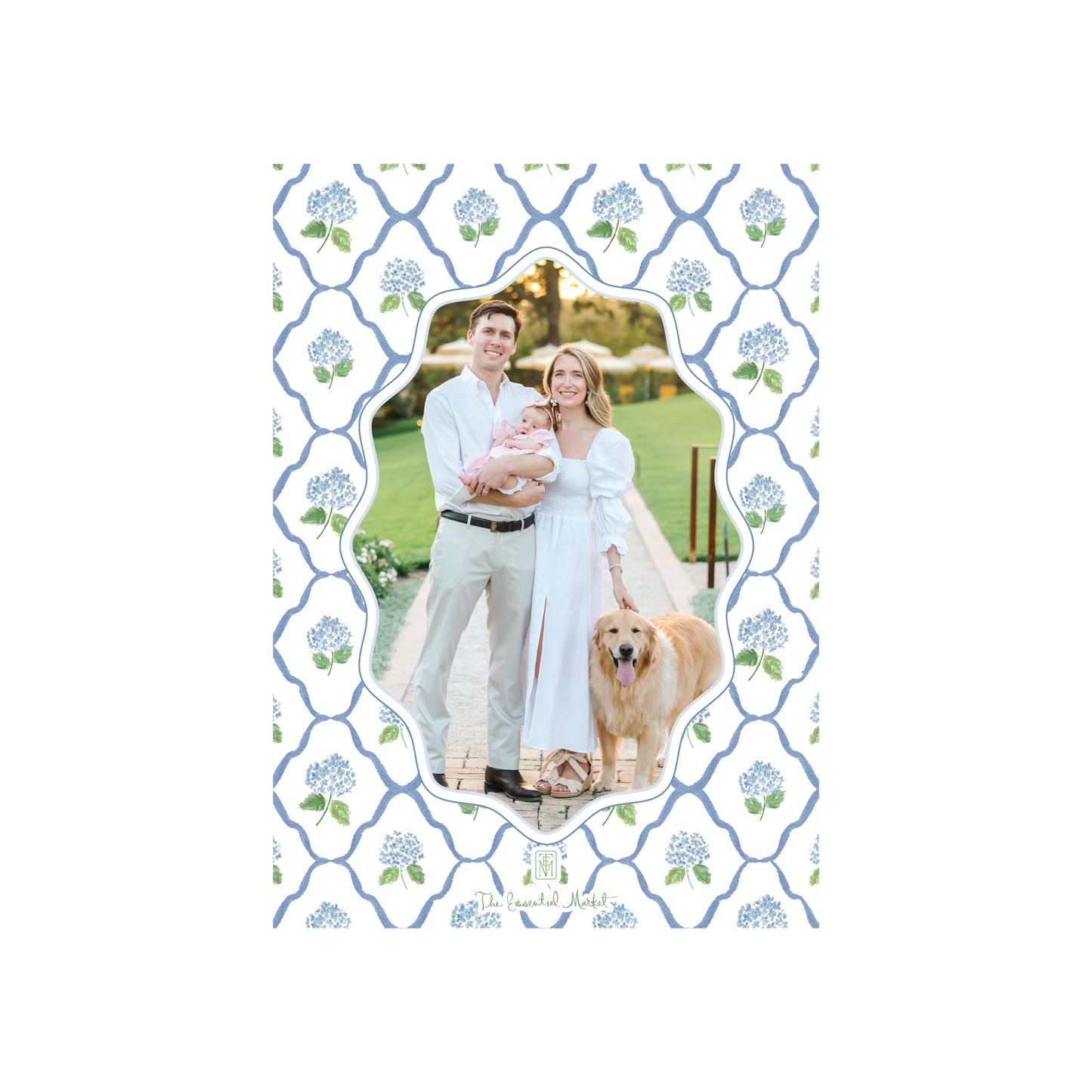 diamond blue hydrangea | holiday card | digital printed