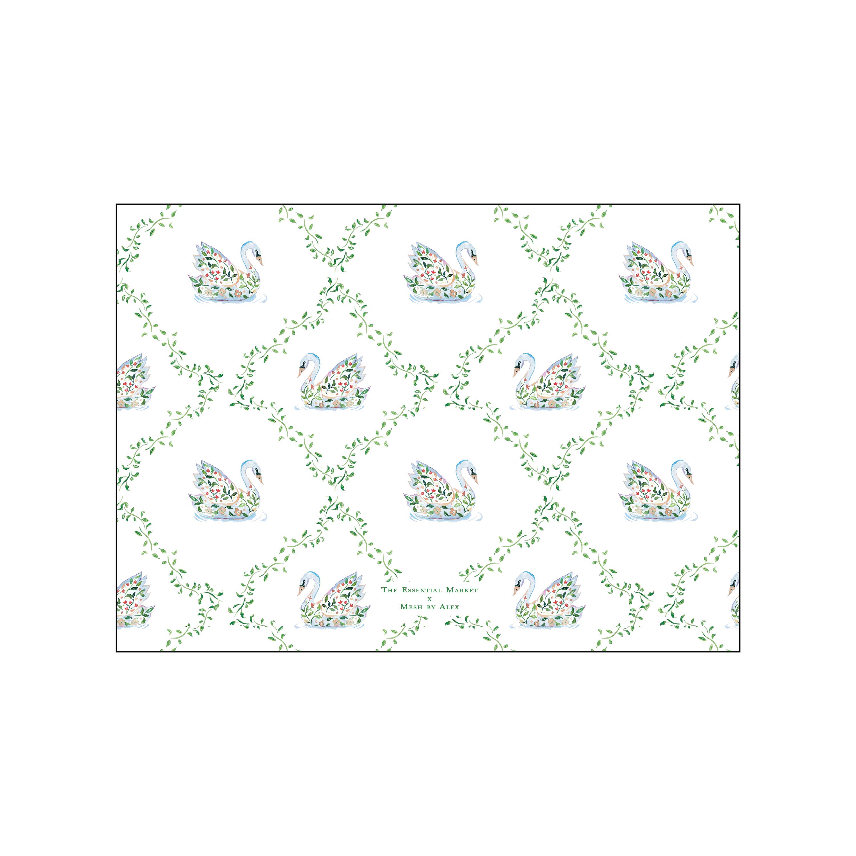 colorful swans | holiday card | mesh by alex