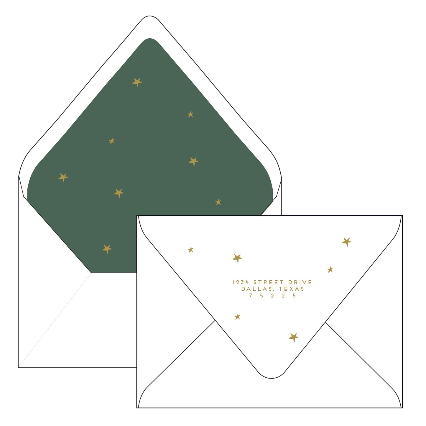 merry star | holiday card | foil-stamped