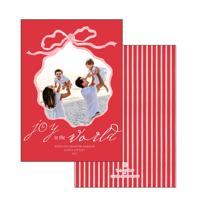 beautiful bow in pink and red | holiday card | elaina fagan design