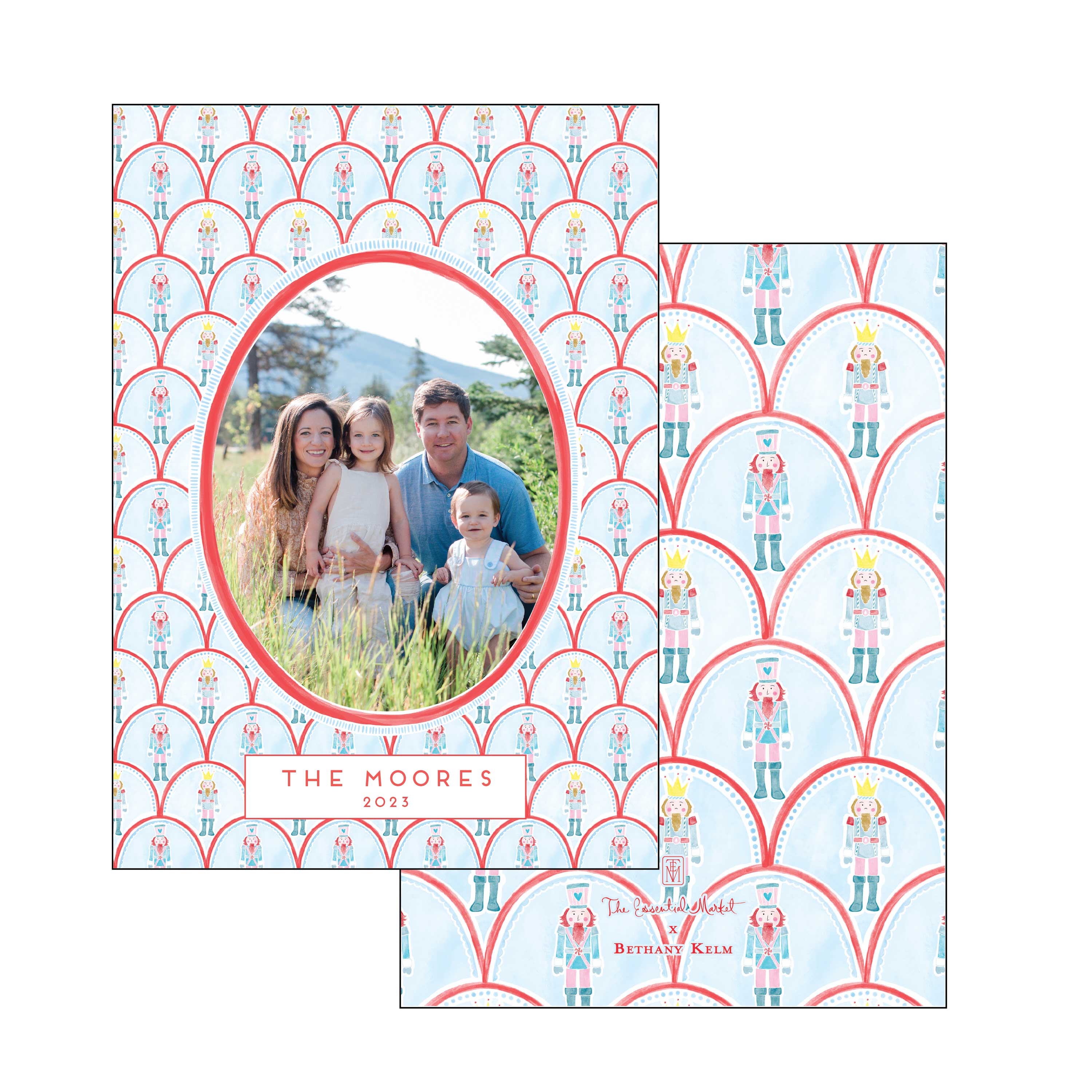 blue and red nutcrackers | holiday card | bethany kelm