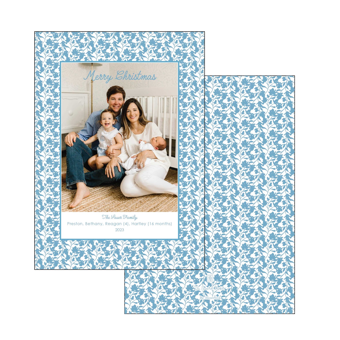 blue vines | holiday card | be sweet ink