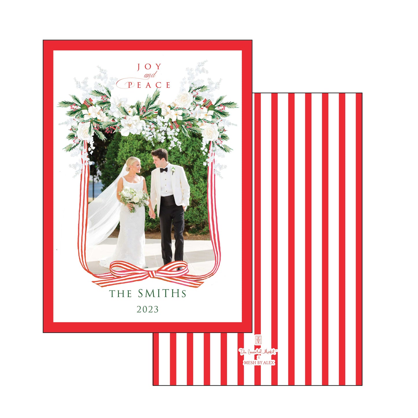 bow garland | holiday card | mesh by alex