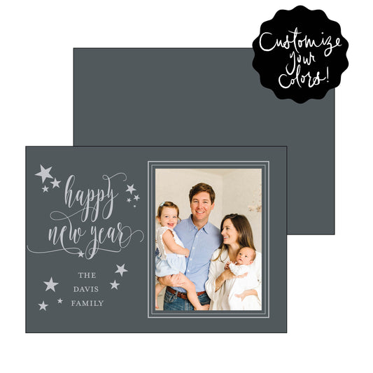 happy new year | holiday card | foil-stamped