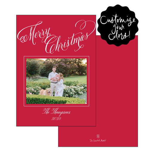merry christmas calligraphy | holiday card | foil-stamped