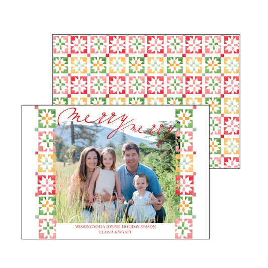 merry merry mosaic | landscape | holiday card | elaina fagan design