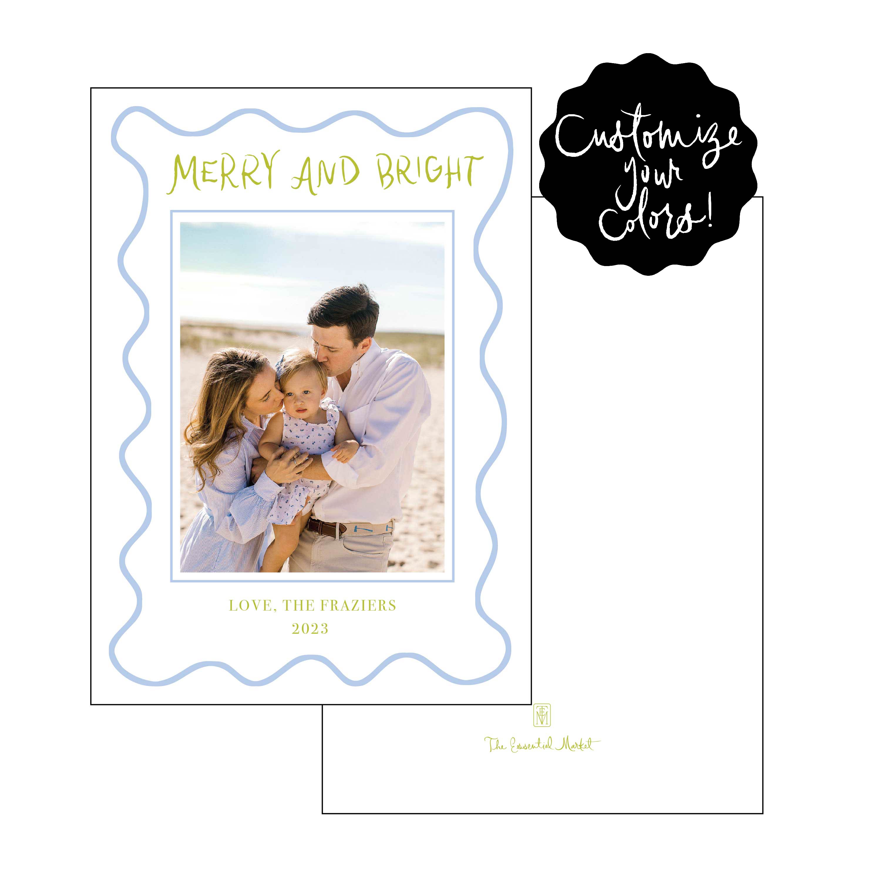 merry and bright hand lettering | holiday card | letterpress