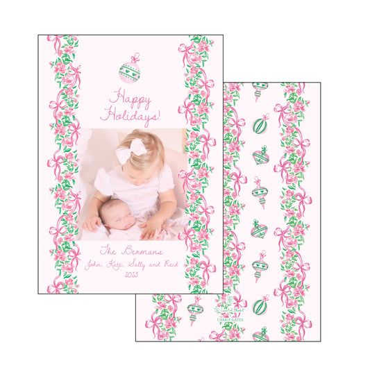 pink christmas | holiday card | pearly gates designs