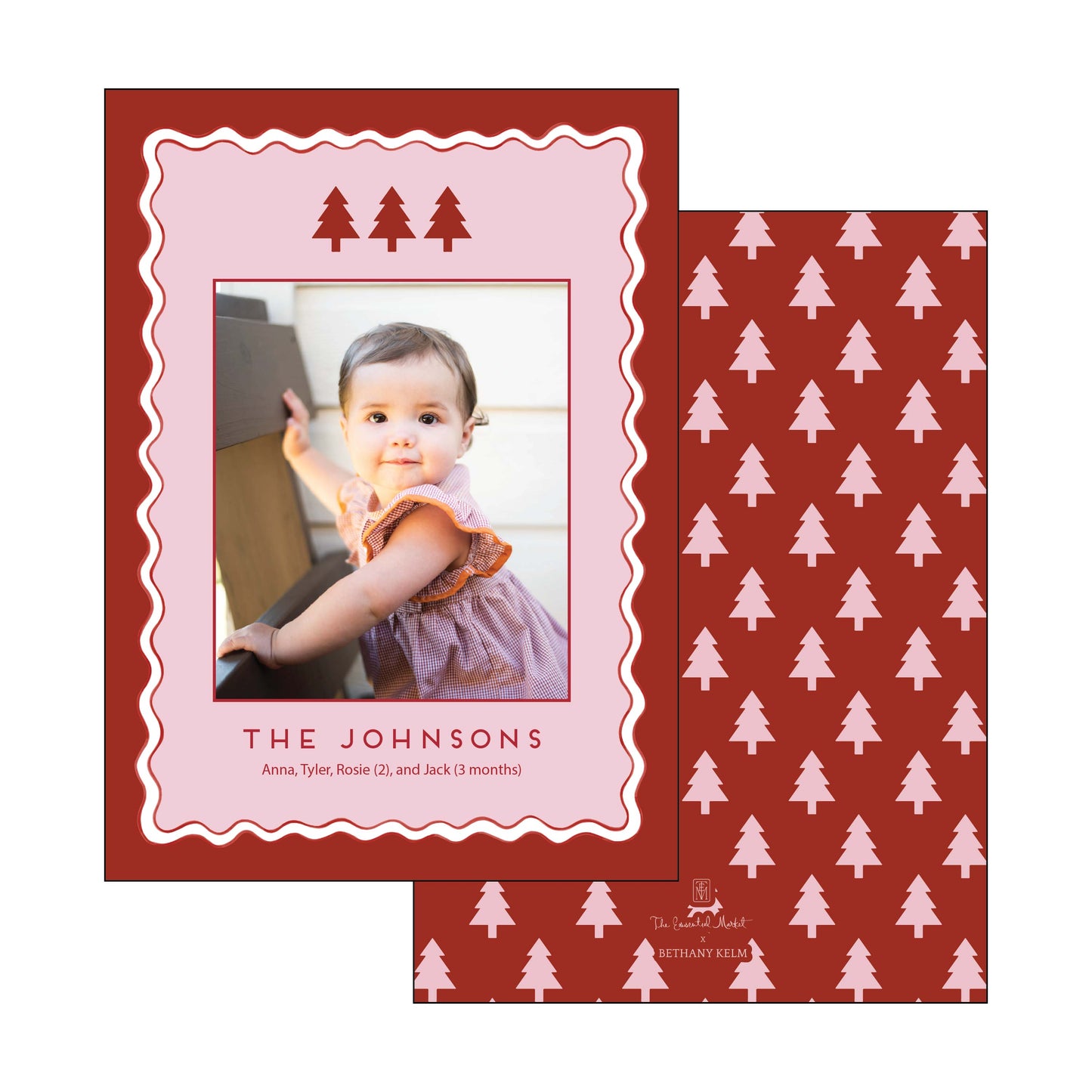 pink scallop christmas | holiday card | bethany kelm