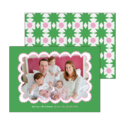 green and pink pop | horizontal | holiday card | adeline vicknair